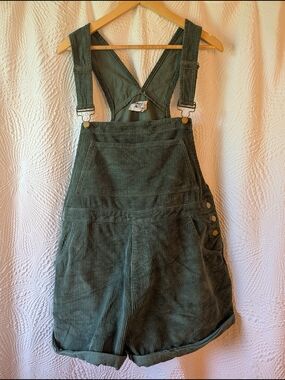 Princess Polly Corduroy Short Overalls Dress - Green - Size 14
